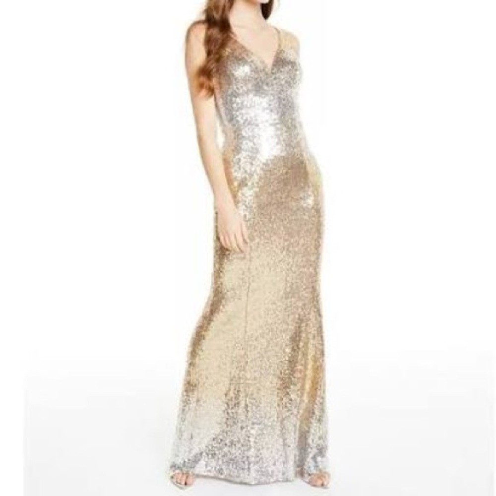 Stunning Formal Gold and silver sequin dress